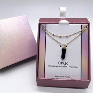 Stone Theory ONYX Layered Necklace 16” NWT